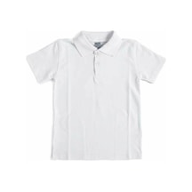 Polo Yaka Tişört Alm Kısa Kol 6-16 Yaş Çocuk Beyaz Okul Tişört/T Beyaz