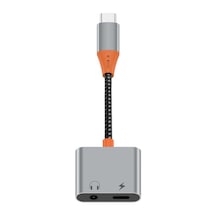 Lt10 Type-c To 3.5mm Aux Çevirici Ses Adaptörü Gri