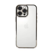 Newface Apple İphone 16 Pro Max Kılıf Razer Lensli Silikon - Titanyum Gri