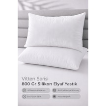 Vitten Serisi %100 Silikon Elyaf Dolgu Yastık - Otel Tipi 800 Gr 2 Adet Beyaz