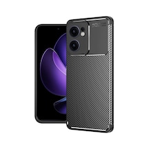 Oppo Reno 13f Uyumlu Kılıf Auto Focus Karbon Kapak - Siyah