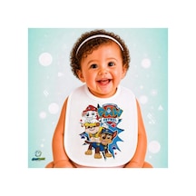 Paw Patrol Keten Bebek Mama Önlüğü Yumuşak - Emici - Yıkanabilir - Özel Tasarım P148 Çok Renkli