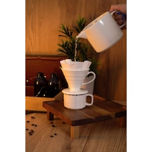 Coffee Filter V60 Porselen Kırık Beyaz Dripper Kahve Filtresi
