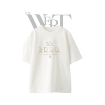 Thewert King Element Tasarım Baskılı Ünisex Beyaz Oversize T-shirt