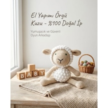 El Örgüsü Peluş Kuzucuk Beyaz