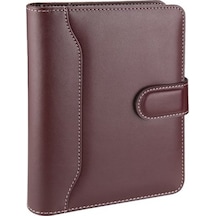 Organizer Ajanda Tarihsiz Kareli 17x22 CM - Bordo