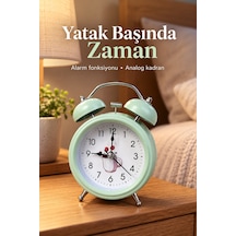Desenli Kadranlı Analog Masa Saati Alarm Özellikli Diğer