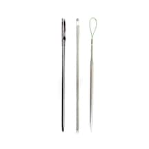 Kordon Bel Lastik Ve İplik Geçirme Aparatı Metal 3lü Set