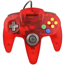 Şeffaf Kırmızı Kablolu Denetleyici N64 Klasik Joystick İçin Nintendo64 Video Oyunu Oyuncu Usb Gamepad Windows Pc/dizüstü Bilgisayar İçin Çift Şok