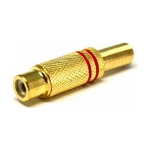 Electroon Rca Dişi Tos Jak Fiş Metal - Kırmızı Çizgili