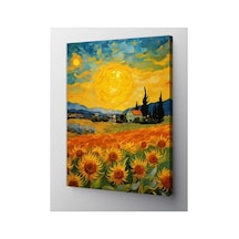 50x70 Cm Boyutunda Van Gogh Tarzı Ayçiçekleri Kanvas Tablo