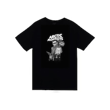 Stoned&Fame Arctic Monkeys Müzik Grubu Baskılı Unisex %100 Pamuk Siyah T-shirt SIYAH