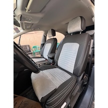Volkswagen Passat B8 Uyumlu Araca Özel Oto Koltuk Kılıfı 158536 Siyah-Gri