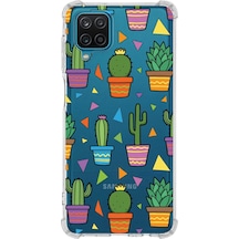 Prinrify Samsung Galaxy M32 Uyumlu Water Color 4 Baskılı Şeffaf Köşe Korumalı Antişok Kılıf