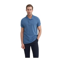 Cazador Erkek Polo Yaka Slim Fit Düz Pamuklu Tişört 4613 Civit