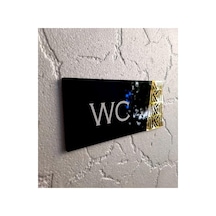 Smartad Black Pearl Serisi Gold Wc Yönlendirme Tabelası