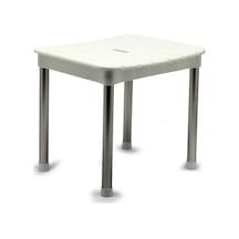 M-kv33-01 Okaliptus Tabure, Maks. 100 Kg Kapasite, 37 X 34 X 30 Cm, Beyaz Acı Kahve