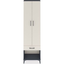 Arges Dolap 4 Raflı Tek Çekmeceli 2 Kapaklı 60x30x221 Antrasit-aytaşı Antrasit