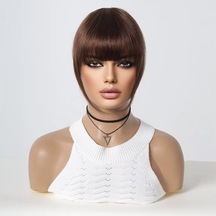 Yoğun Gerçek Perçem / Kahverengi - Elwm-582532 Çok Renkli