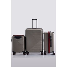 Ehs Unisex Gri 3'lü Set Valiz Gri