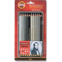 Kohinoor Mondeluz Sulu Boya Kalem Seti 12'li Gri Tonlar