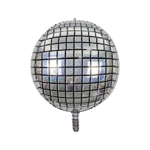 4d Buyuk Boy Gumus Disco Kure Folyo Balon 22" Inc Genel