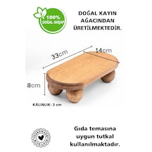 Halohope El Yapımı Ahşap Küçük Boy Dikdörtgen Sunum Standı Tabağı