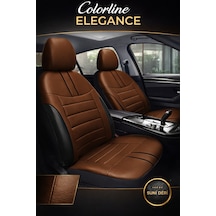 Honda Cr-v 2007 Ve Sonrası Uyumlu Colorline Elegance Deri Taba Siyah Koltuk Kılıfı