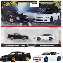 1:64 Hot Wheels Premium Car Culture 2'li Paket 96 Nissan 180sx Type X & Nissan Sileighty Hbl96 - Jbk96 Çok Renkli