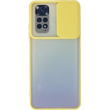 Newface Xiaomi Redmi Note 11 Kılıf Palm Buzlu Kamera Sürgülü Silikon - Sarı