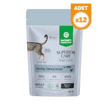 Nature S Protection Superior Care Ringa Balıklı & Tavuk Göğüslü Kilo Kontrolü İçin Sos İçinde Yaş Kedi Maması 85g 12 Adet