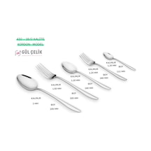 Çatal Kaşık Seti 12 Kişilik 60 Parça Kordon Model 18/0 Kalite Paslanmaz Çelik