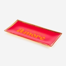Pembe Cam Amore Dekoratif Obje 10x0,8x21 Cm Belirtilmemiş