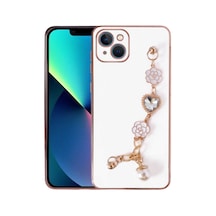 Zore İphone 13 Uyumlu El Tutamaçlı Kamera Korumalı Ogaa Taka Silikon Kılıf-beyaz