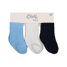 Civil Baby Basic Havlu 6-18 Ay 3'lü Bebek Erkek Çorap Set - Standart