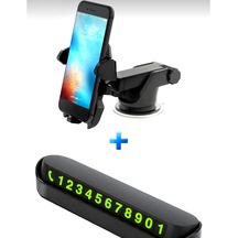 Carub Araç Aksesuar Seti Akrobat Vantuslu Telefon Tutucu Ve Aç Kapa Park Tel Numaratör