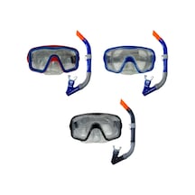 Maske Şnorkel Safari Dalış Seti Tepered Cam - 2186a/113csb Lisinya Çok Renkli
