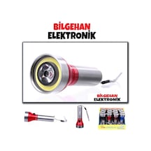 Yeni Model Ledli El Feneri Watton Wt-068 N11.3140 Gri - Kırmızı