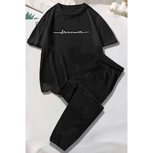 Uyguntarz Unisex Dreamer Baskılı Eşofman Takımı Siyah