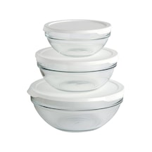 Cam Chefs 3lü Kase Saklama Kabı Beyaz Kapak Veya Mavi Kapak Fma07094 Pş97314 No Color