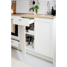 Ikea Beyaz Modern Mutfak Dolabı 180 Cm Dekoratif Beyaz