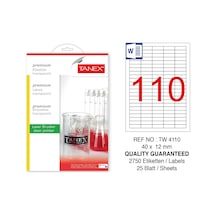 Tanex Tw-4110 40X12MM Şeffaf Laser Etiket 2750'li