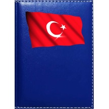 Promosyon Denizi Türk Bayrağı Görselli Lacivert Ruhsat Kabı