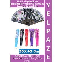 Dekoratif Hediyelik Sıcak Havalarda Etkili Katlanabilir Çanta Boy Çok Şık Plastik Yelpaze 23 X 43 Cm