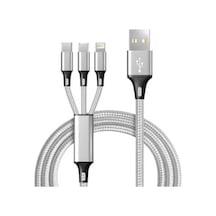 Concord 2.4a 120cm 3 Çıkışlı Mikro Usb Lightning Type-c Kablo