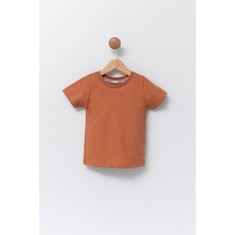 Çocuk Bisiklet Yaka Basic Düz T-shirt %100 Pamuk 001