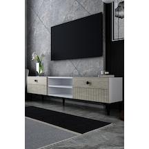 180dhdtsr7bt İlay Lazer Desenli Raflı Tv Sehpası Beyaz-traverten