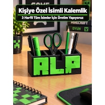 Miinecraft Temalı İsimli Kalemlik Kişiye Özel İsme Özel Üretim, Çok Gözlü Kalemlik 3 Harfli İsim Tasarımı