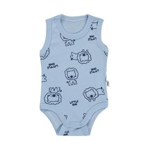 Civil Baby Little One Baskılı 0-24 Ay Çıtçıtlı Badi - Mavi