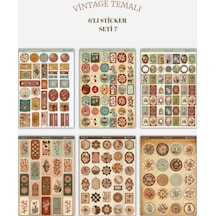 6 Lı Vintage Temalı Sticker Seti 12x17 Cm Bullet Journal, Scrapbook, Ajanda Ve Planlayıcı İçin Diğer